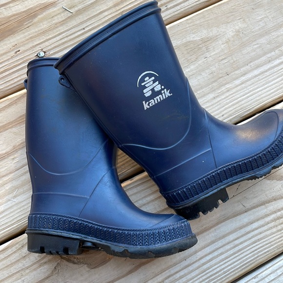 Kamik Rain Boots- Kids Blue "Stomp" Rainboots size 7 - Picture 1 of 10